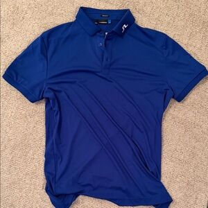Men's Blue Polo Shirt J. Lindeberg Golf Large Royal Blue